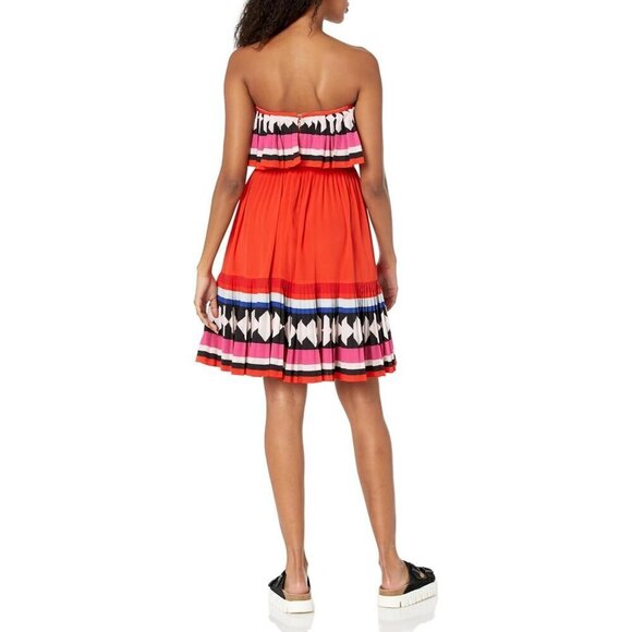Kate Spade New York Women's Geo Border Pleated Strapless Dress Size: 12 - Picture 2 of 3